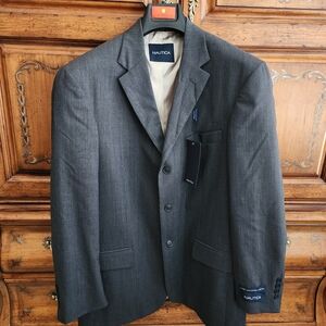Nautica Spinnaker Suit Jacket 40R Charcoal Gray NWT $295